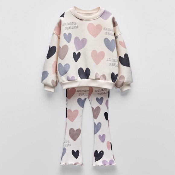 🧡 2 for 40 🧡 Zara Cream Heart Outfit Set - Picture 6 of 7